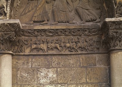 Lintel Detail on the West Facade Depicting Scenes Inspired by La Chanson de Roland by French School